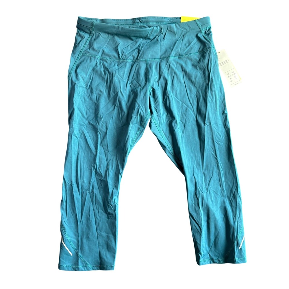 NWT‎ All in Motion Sleek Run High Rise Capri Leggings XXL Teal Activewear